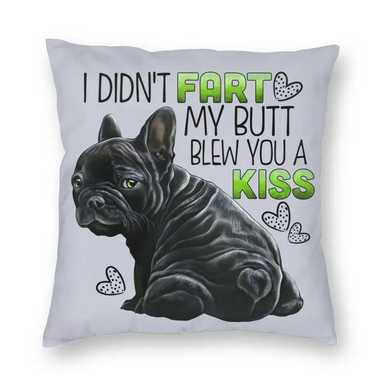 

French Bulldog Throw Pillow Covers Home Decor Cute Funny Frenchie Pet Chair Cushion Cover For Sofa Square Pillowcase