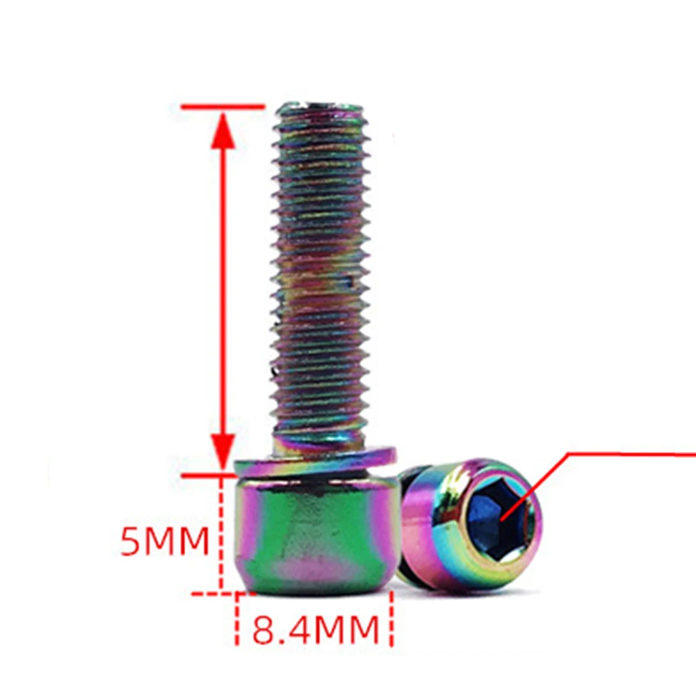 6pcs m5 18mm fahrrad lenker schraube edelstahl mtb rennrad vorbau riser schrauben titan überzogene bunte schrauben fahrrad teil free global shi