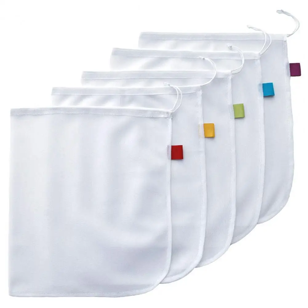 

5Pcs Large-Capacity Storage Bag Reusable Mesh Vegetable And Fruit Bundle Bag Washable Storage Bag