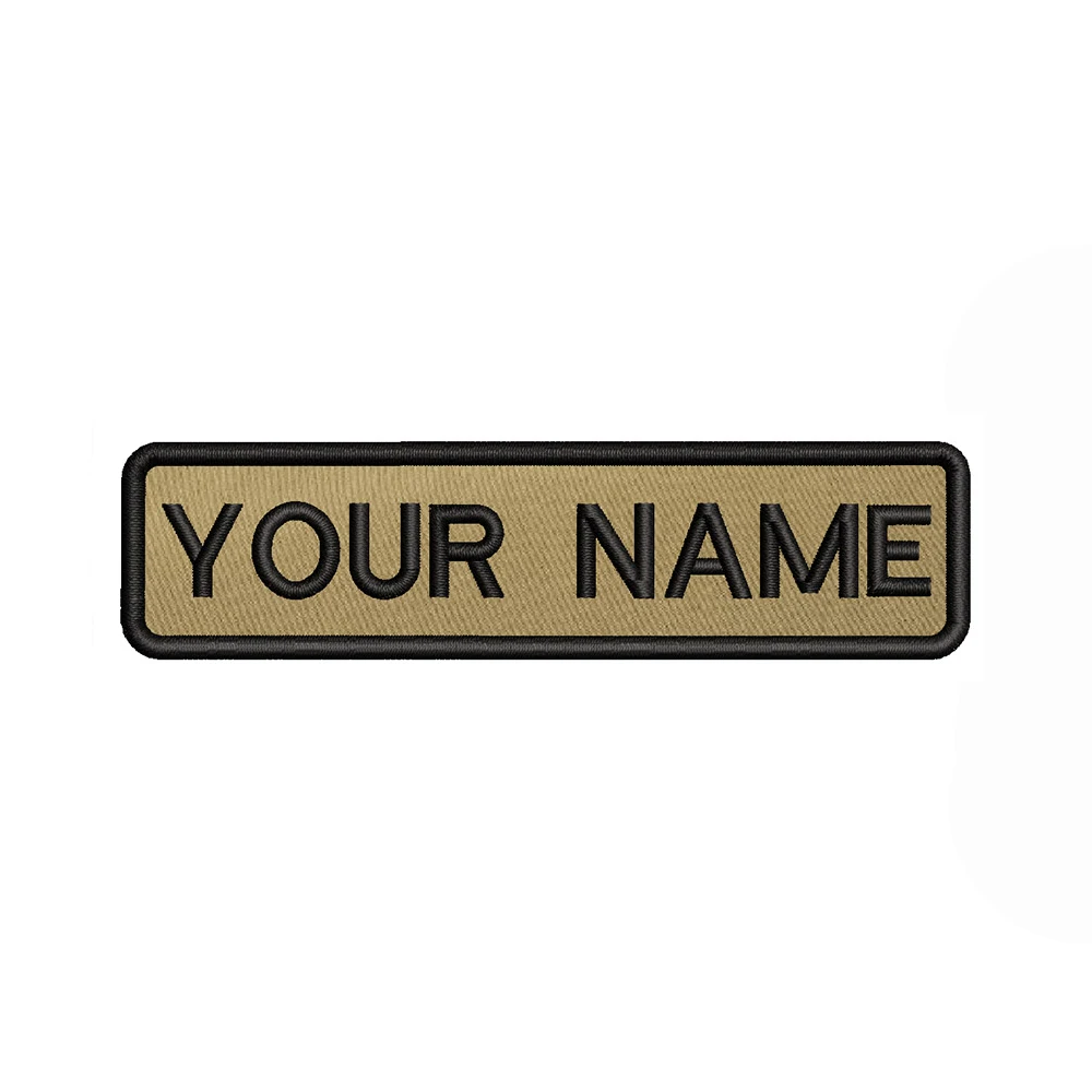 Хаки фон коричневый 10 х2 5 см вышивка под заказ Название заплатка с текстом