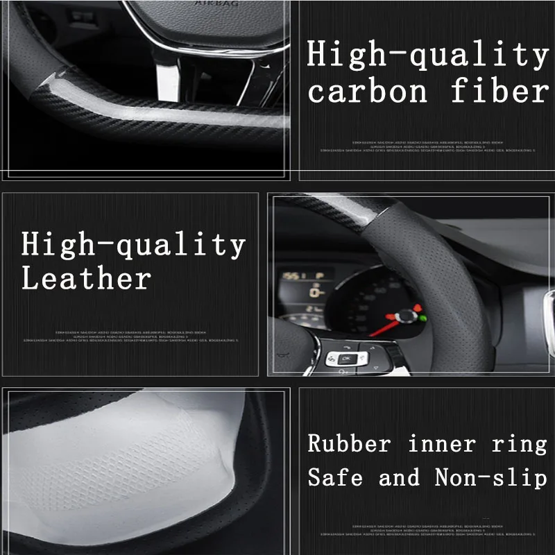 

Anti Slip Car Carbon Fiber Steering Wheel Cover for Mercedes Ben AMG 38cm Models A C CLA E GLA GLC GLE S B CLS Class Accessories