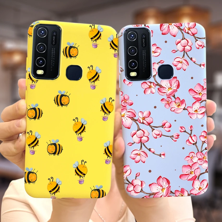 ДЛЯ Vivo Y30 Y50 чехол 1935 1938 мягкий силиконовый милый с подсолнухами бабочками для Y 30 50