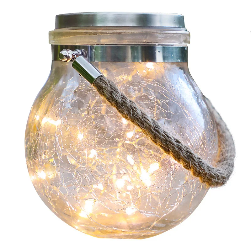 

2021 New Hot Sale Solar Crack Can Lamp Hot Sale Mason Jar XINGX Copper Wire Lamp Outdoor Ball Ornamental Festoon Lamp