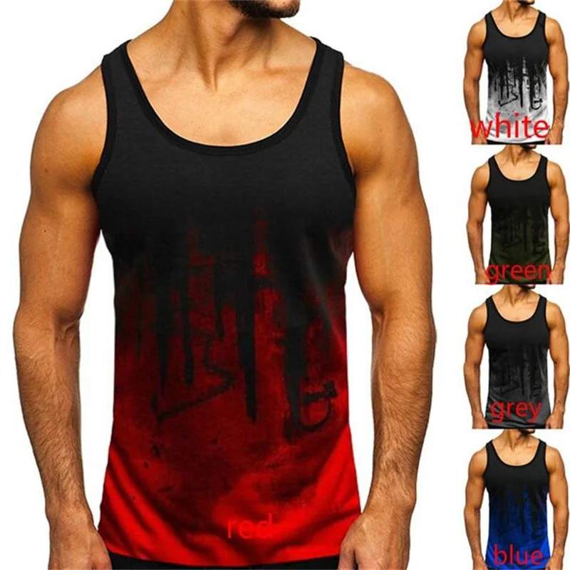 

2021 Men's Vest Fashion Summer Style Sleeveless T-shirt Men's Bodybuilding Vest Casual Cotton Men's Vest Top S~3XL