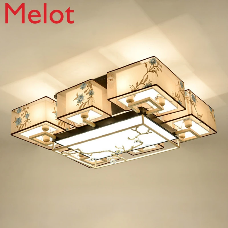 

New Chinese Ceiling Lamp Modern Atmosphere Living Room Home Package Combined Lamps Chinese Style Suit Bedroom Lighting