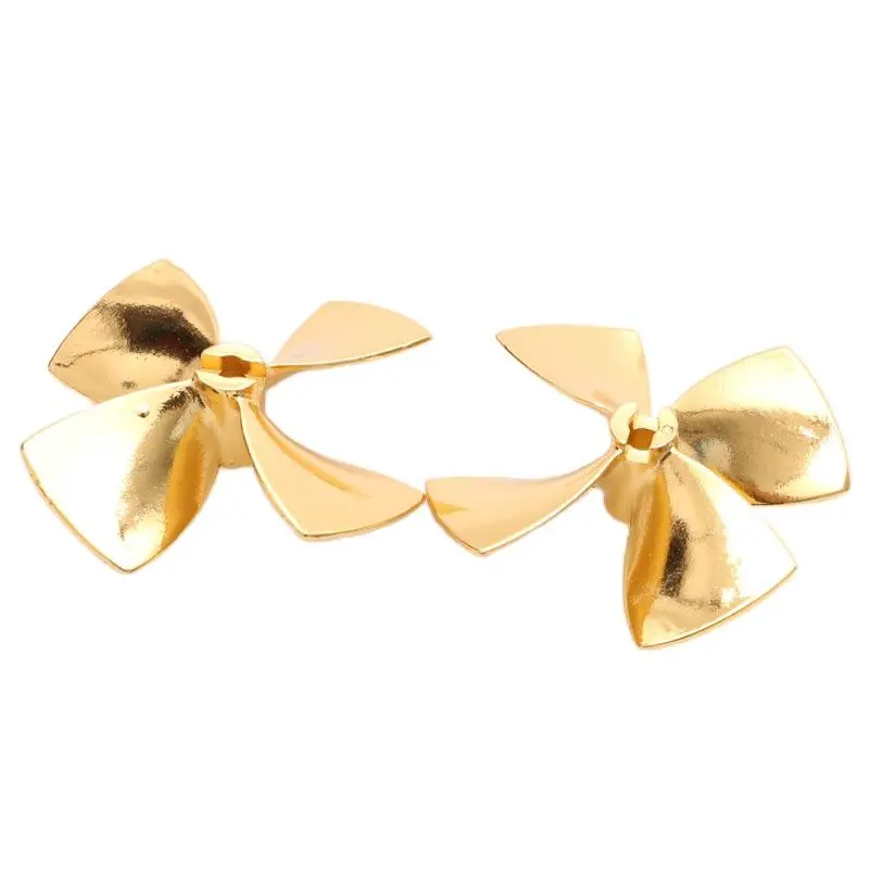 

1pair Diameter 55mm 60mm Shaft Hole 4mm Zinc Alloy Metal Paddle CW CCW 4-blade Propeller 55x4mm 60x4mm for RC Bait Tug Boat