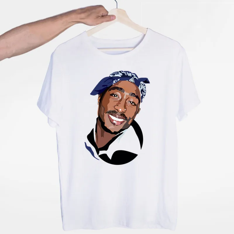 

Men's Tupac Hip Hop Swag Streetwear T-shirt O-Neck Short Sleeves Summer Casual Fashion Unisex Men and Women Tshirt