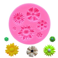 flower cake molds pink silicone mold round chocolate mold pastry and bakery accessories silicone molds for pastry baking tool