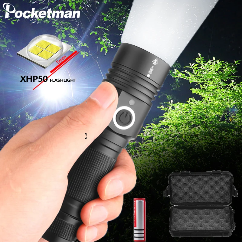 Ультрамощный тактический фонарик XHP50.2 заряжаемый от USB фонарь магнитная лампа