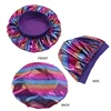 New Fashion Hair Bonnet Satin Silky Big Bonnet for Kids Hair Accessories Children Sleep Cap Headwrap Hat 4