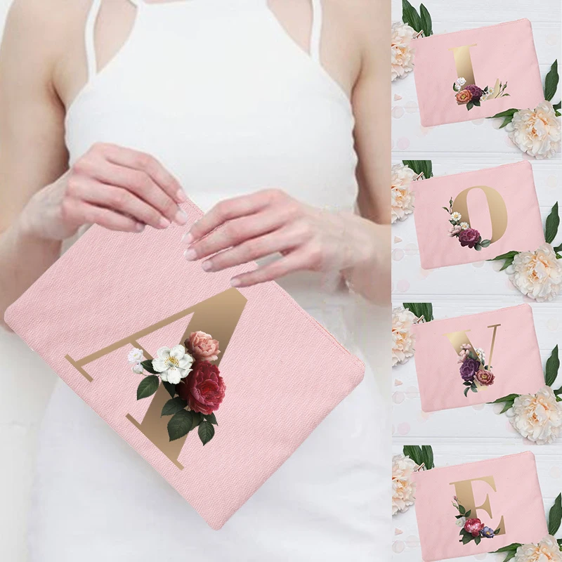 Косметичка для подружки невесты с золотыми буквами сумочка косметики органайзер