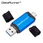 USB флеш-накопитель DataRunner TYPE-C, USB 3,0, флешка для Type-CПК 512 ГБ 256 ГБ 128 Гб 64 ГБ 32 ГБ, внешний накопитель 2 в 1