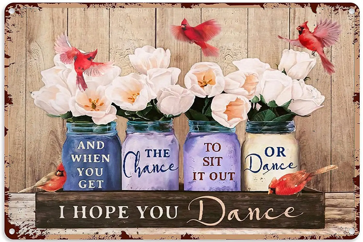 

Inspirational Sign I Hope You Dance Vintage Metal Sign Wall Decor for Home Bar Coffee Man cave Kitchen Farm Garage 8x12 inch