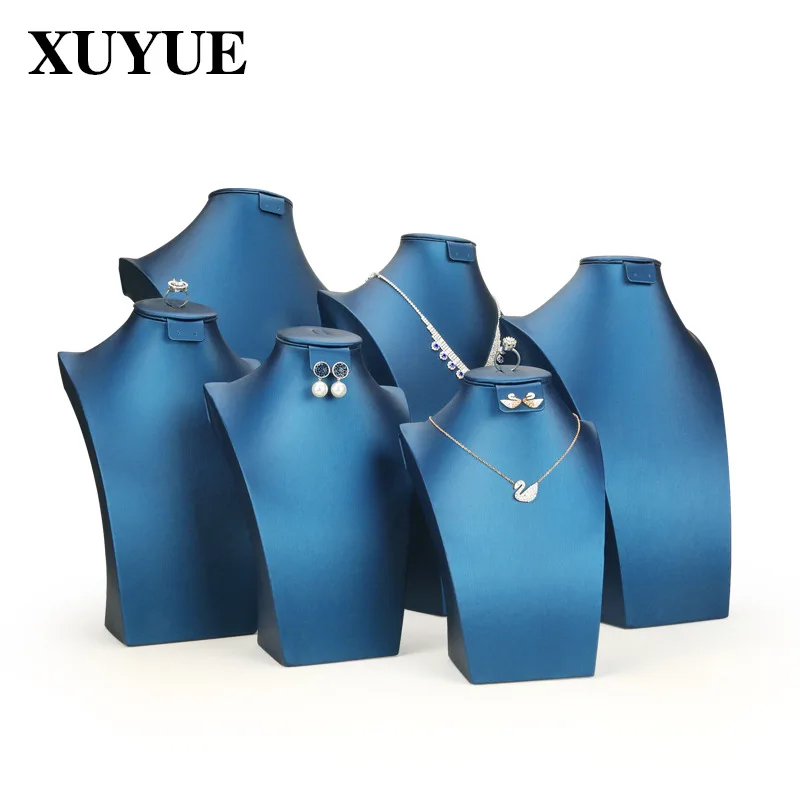Jewelry Display Stand Necklace Earring Stand Factory Outlet Blue Brushed Model Neck Stall Desktop Props