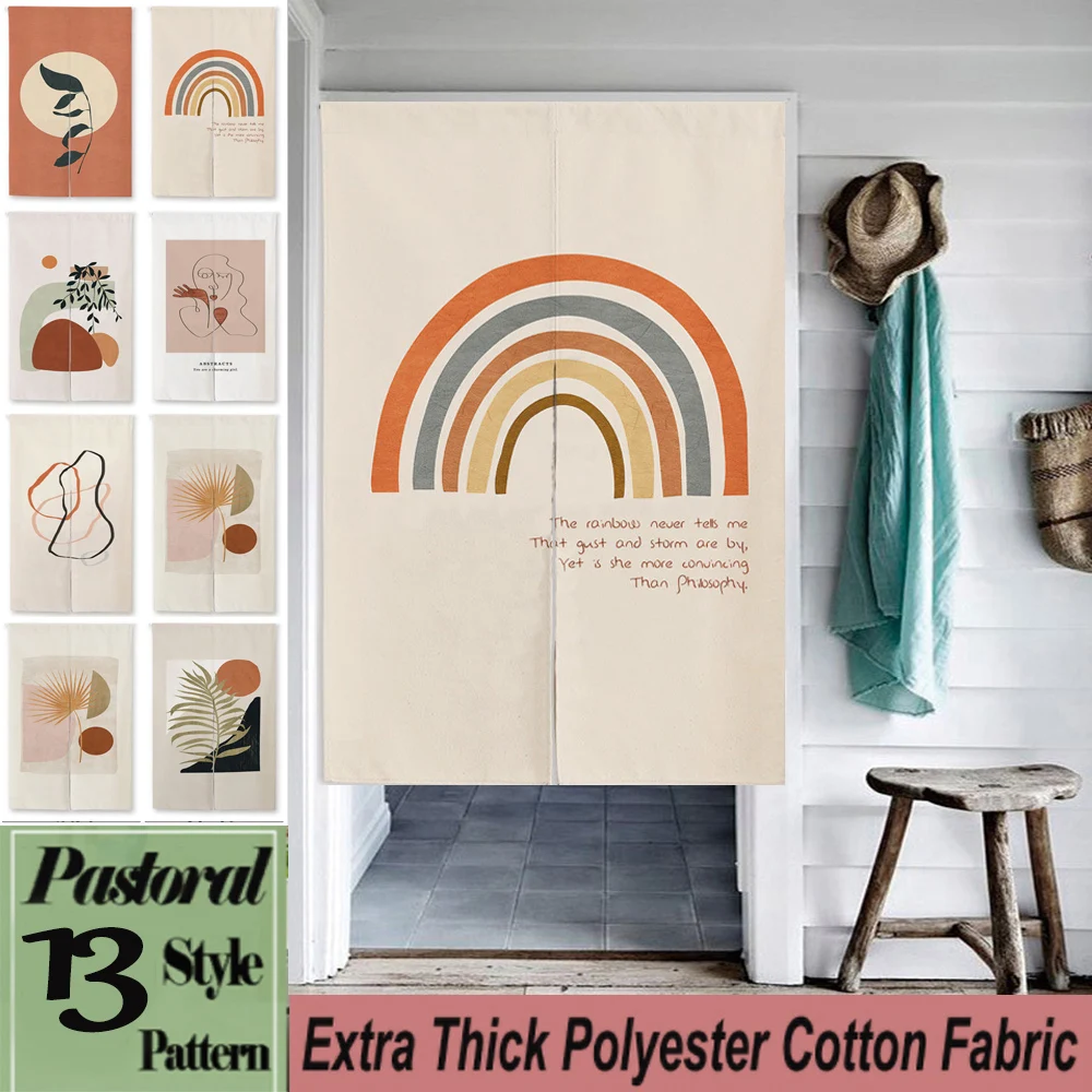 Japanese Door Curtain Art Illustration Pattern Kitchen Restaurant Bedroom Decor Linen Partition Hanging Curtains Customizable | Дом и сад