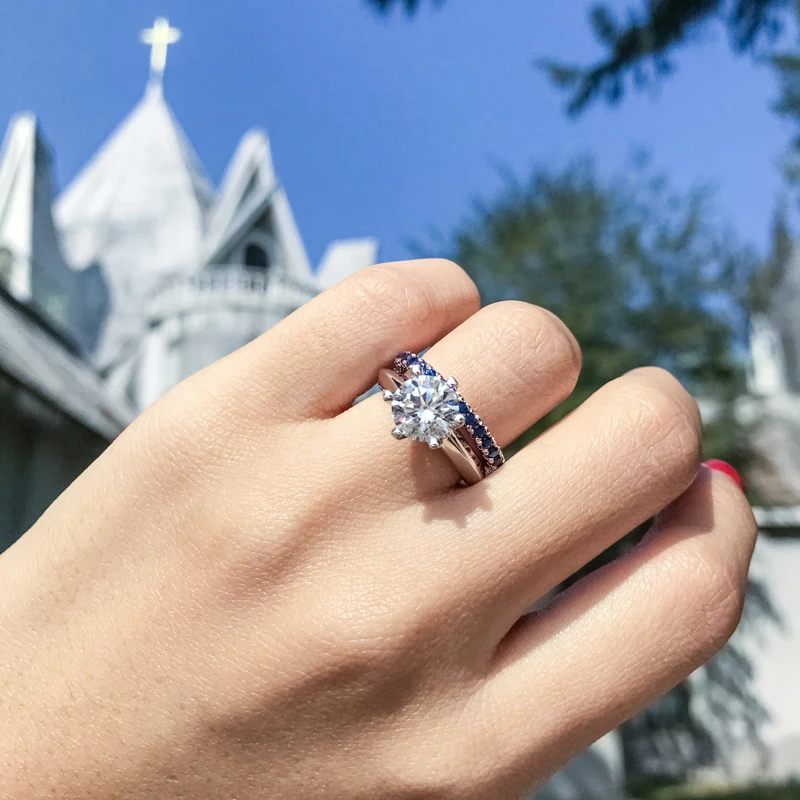 Anziw классический 2ct круглой огранки обручальное кольцо для женщин Сона псевдо