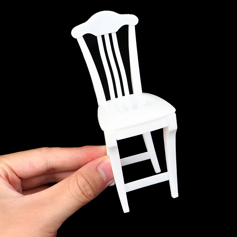 

1pcs Chair Toy White Nursery Baby High Chair Table Chair For Doll's House Play House Toys Doll House Furniture