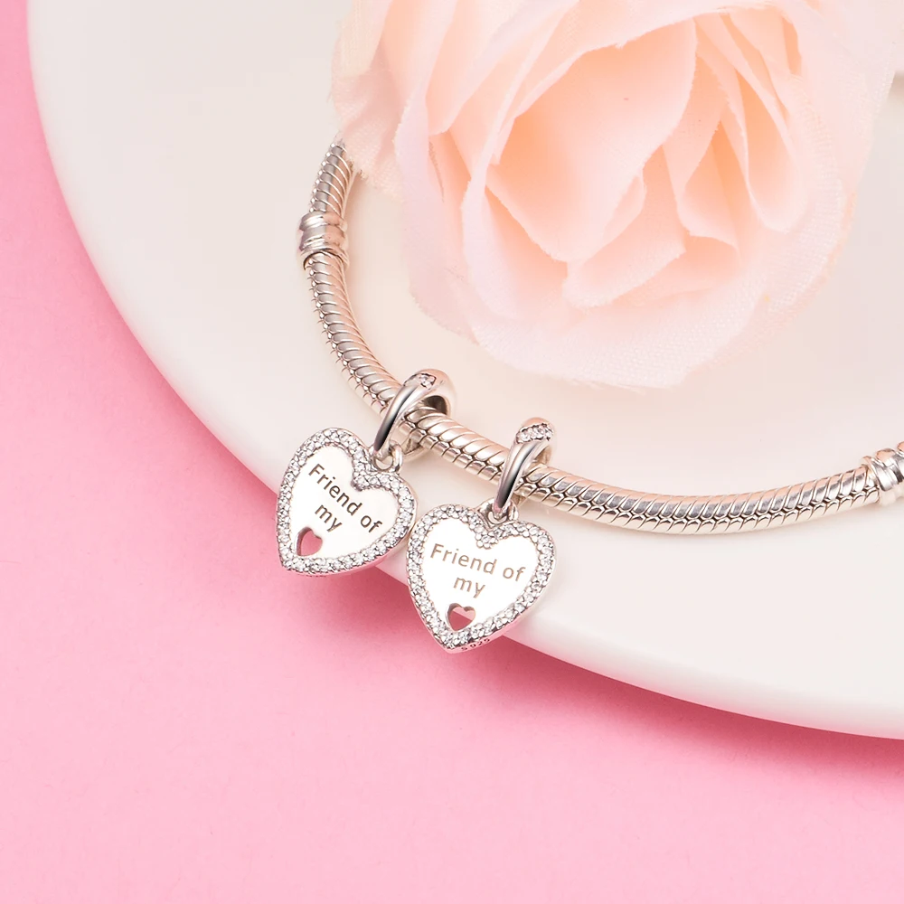 Подвеска женская из серебра 925 пробы с бусинами сердечки дружбы | Украшения и