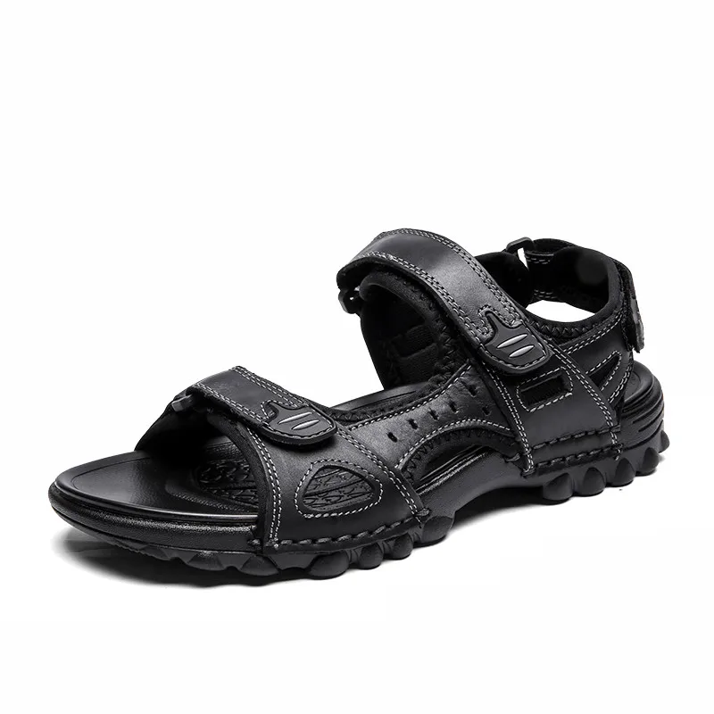 Brand Hot Sale Men Sandals Genuine Leather Beach Roman Casual Shoes Slippers Summer |