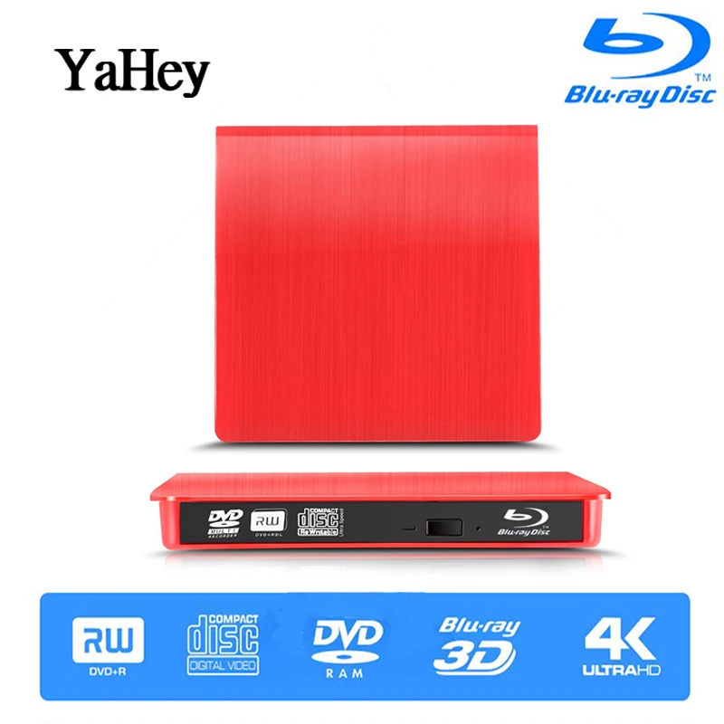 Новинка 2019 USB 3 0 Внешний Blu ray CD/DVD Оптический привод 3D фильмы 25/50G BD ROM плеер для