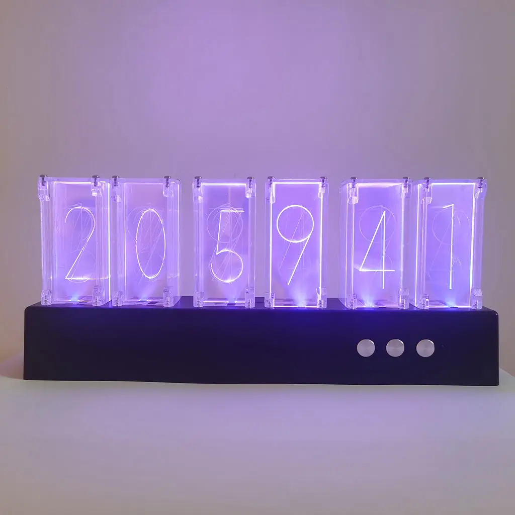 

Современная столешница USB Nixie трубчатые часы, светодиодсветодиодный регулируемые цифровые 6-значные настольные часы с регулируемой яркость...
