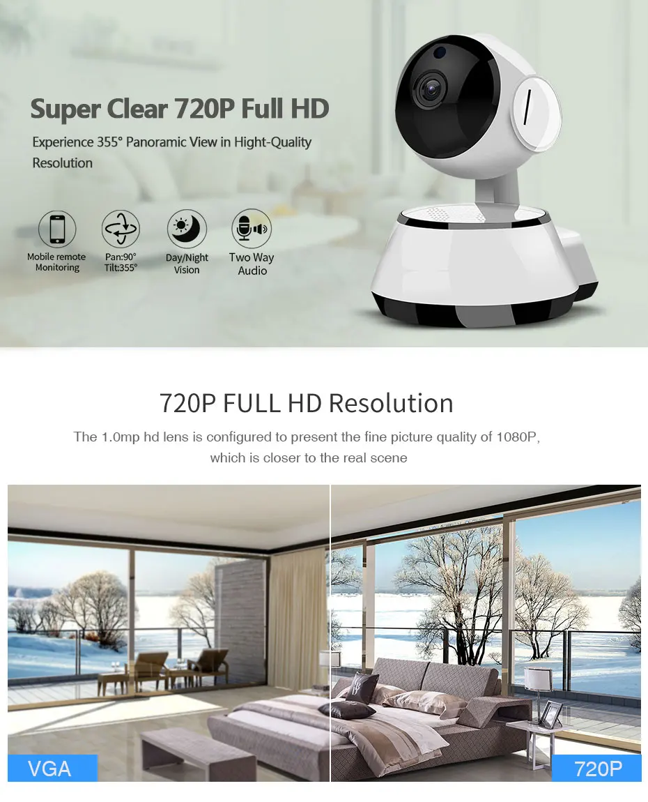 LOOSAFE 720P Беспроводная ip-камера для домашнего видеонаблюдения ICR ночного видения CCTV PTZ wi-fi панорамная сетевая ip-камера видеонаблюдения КМОП H.264 домашняя камера Прямая