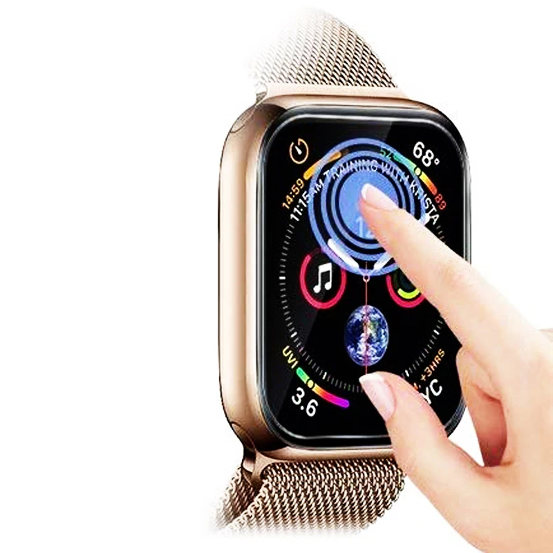 Полноэкранная Защитная пленка для apple watch 5/4/3 44 мм 40 42 38 нано жидкое УФ закаленное