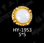 HY-1953 10pcs 10 шт./лот, сплав дизайн ногтей 3d плоские цветы бриллианты жемчужные ювелирные изделия Стразы украшения для ногтей - Цвет: HY-1953 10pcs