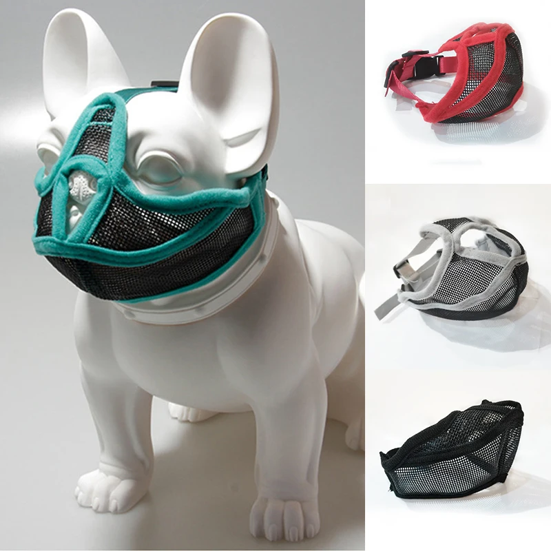 

Short Snout Pet Dog Muzzles Adjustable French Bulldog Muzzle Dog Mouth Mask Breathable Muzzle for Anti Stop Barking Supplies
