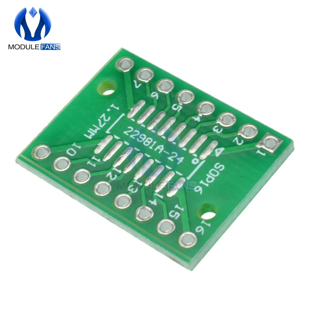 50pcs Diy Kit TSSOP16 SOP16 SSOP16 To DIP16 0.65/1.27mm IC Adapter PCB Board Module | Электронные компоненты и