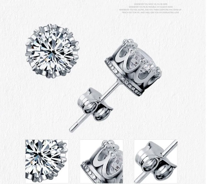 Легкая Серебряная корона для мужчин и женщин украшение волос 8 мм | Серьги