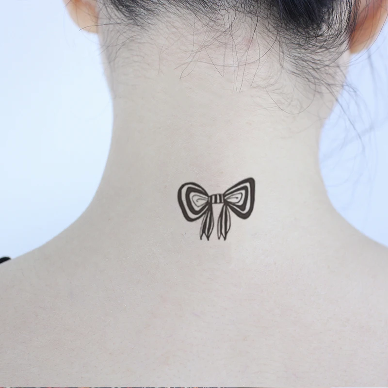 

Bow Temporary Tattoo Sticker Waterproof Women Men Adults Fake Tattoos Body Art New Design 10.5X6cm Kids Hand Tatoo
