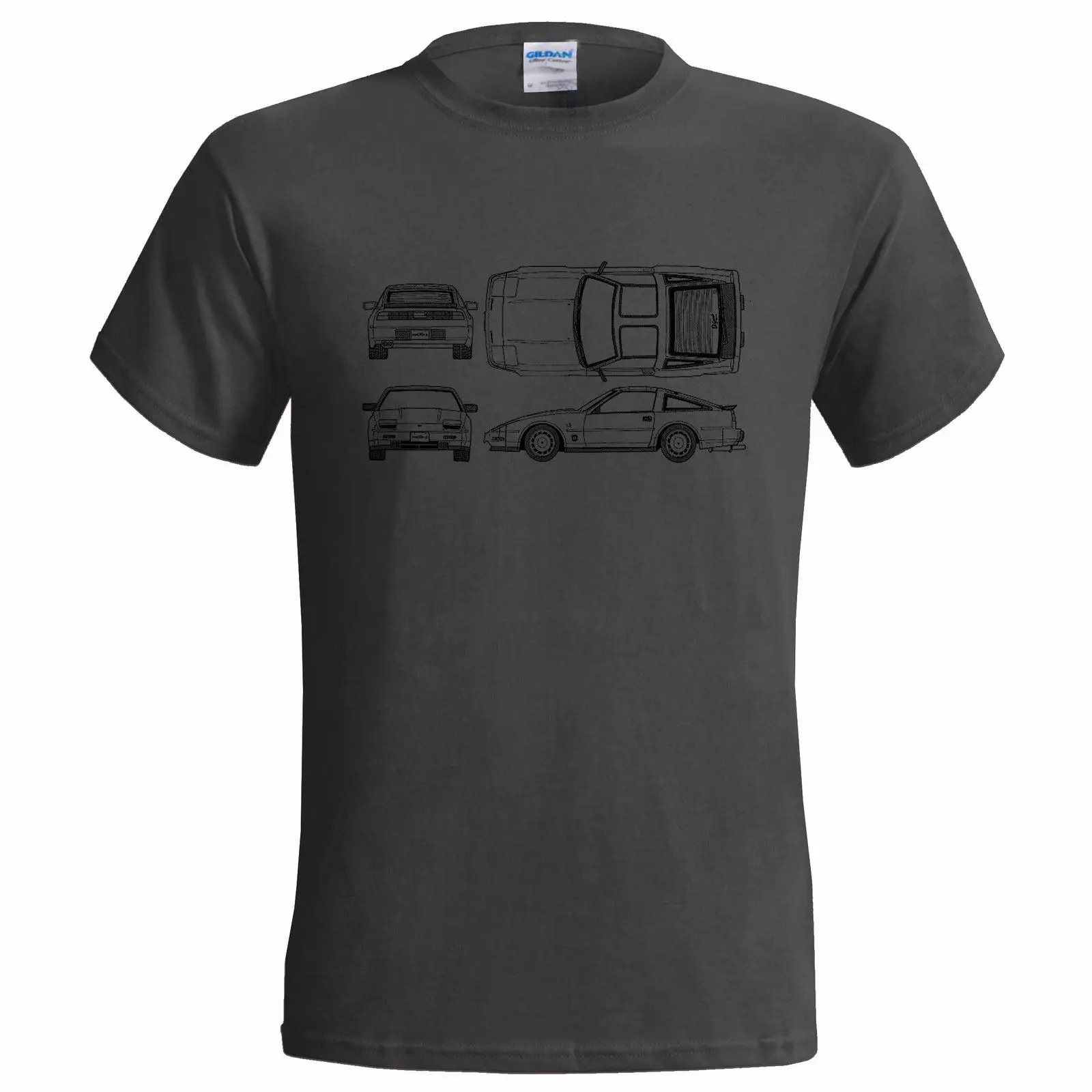 Неофициального Blueprint of DATSUN NISSAN 300 ZX Мужская футболка Классическая машина Фея
