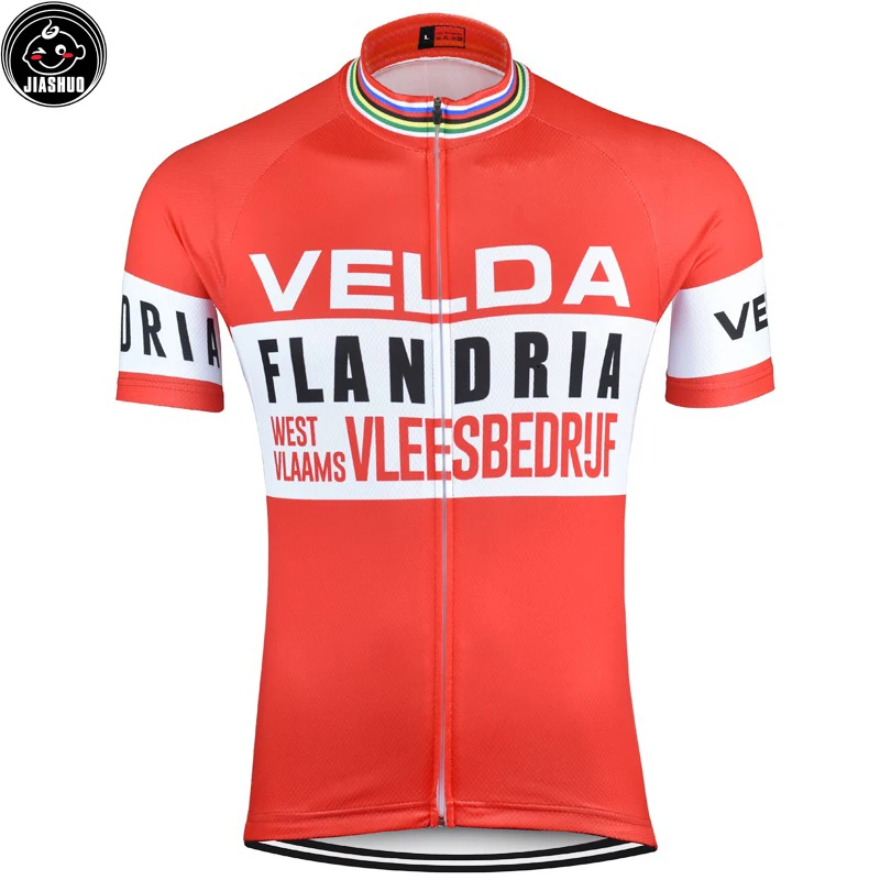 

Classical Retro Red 2 styles Summer cycling clothing men NEW pro Bike Team Cycling Jersey Breathable Customized Road Mountain