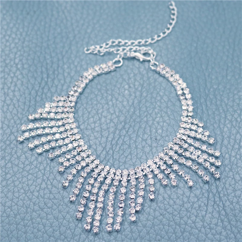 Блестящие стразы Tassel Pendant ножные браслеты на ноге очаровательные женские