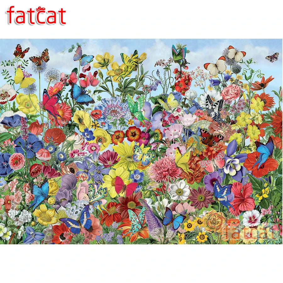 FATCAT Бабочка Сад Алмазная картина полностью квадратная круглая дрель Сделай Сам 5D