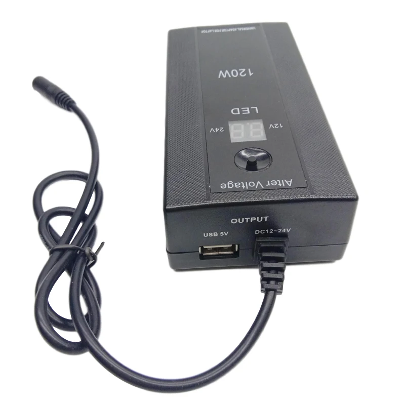 120w display adjustable voltage adaptador 12v 15v 16v 18v 19v 20v 22v 24v universal power charger adapter ac for laptop notebook free global shipping