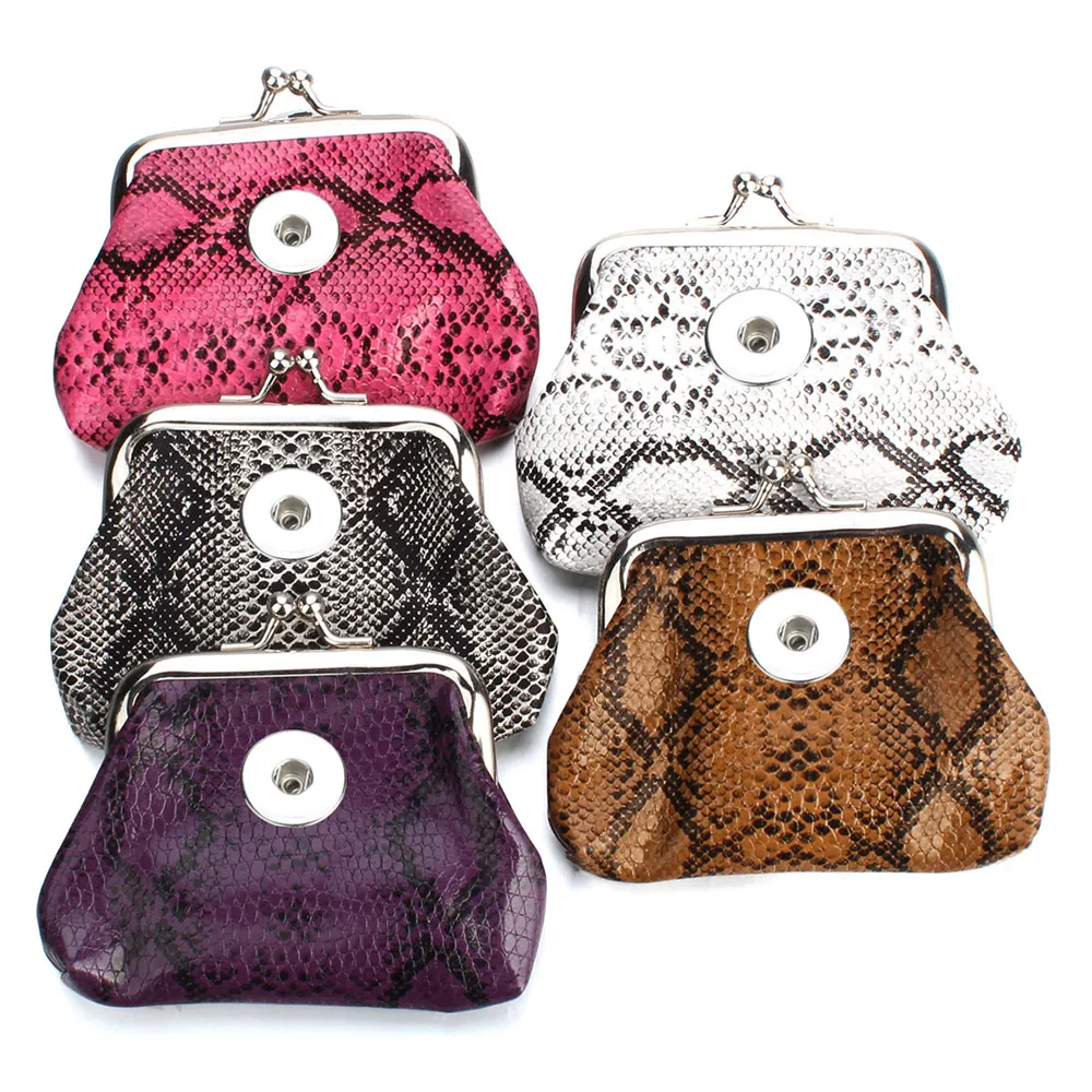 Модный кошелек на кнопке 18 мм ювелирные изделия со змеиным рисунком вены