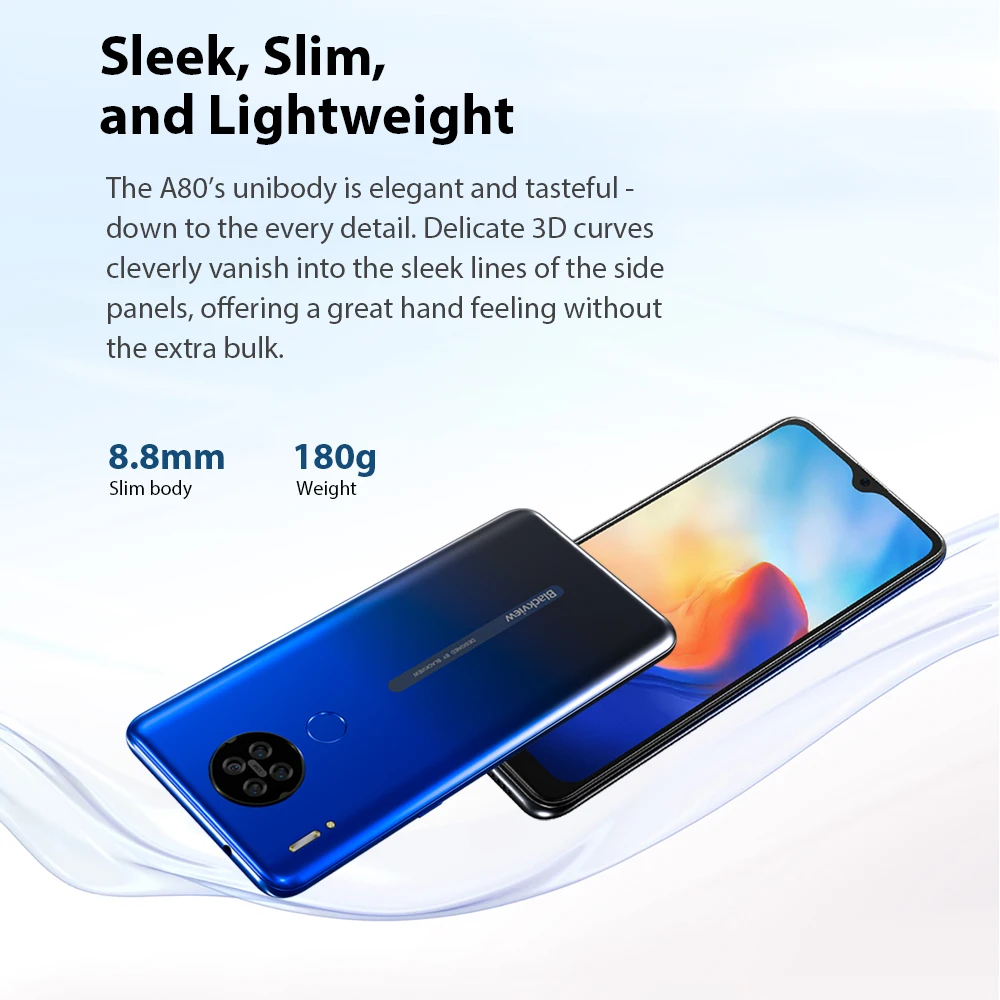 Kup Blackview A80 Quad Tylna Kamera Android 10.0 Go Telefon Komórkowy 6.21 'waterdrop Ekran HD 2GB + 16GB Telefon Komórkowy 4200mAh 4G Smartphone