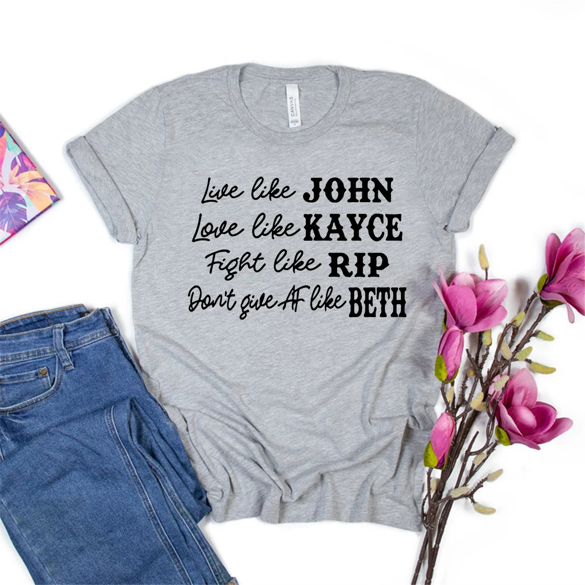 

Yellowstone Graphic Tee Live Like John Don't Give AF Like Beth T-Shirt Women Harajuku T Shirt Summer Fashion Short Sleeve Tops