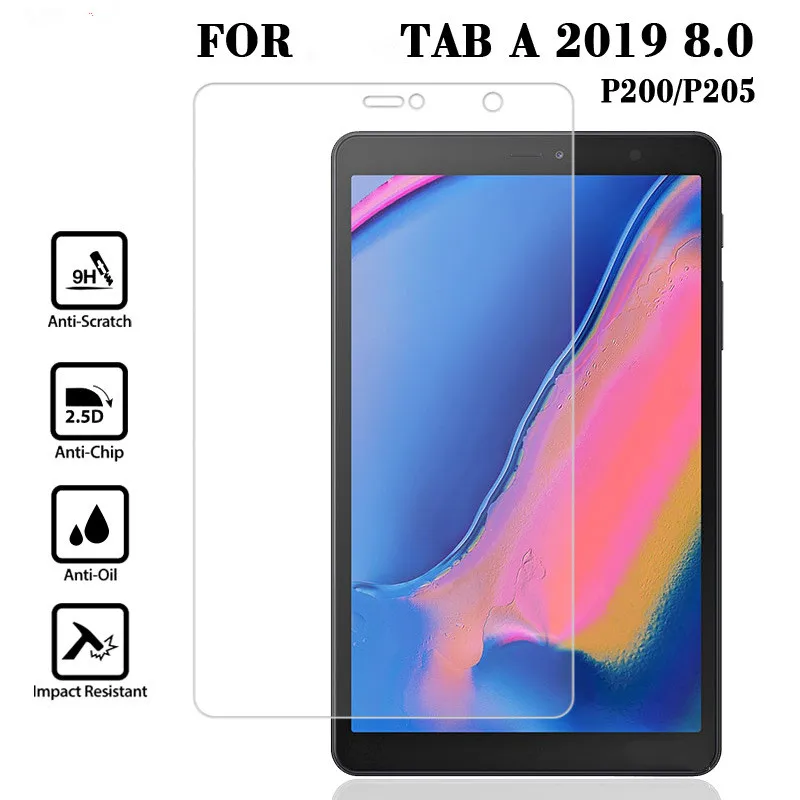 

Закаленное стекло для планшета Samsung TAB A 8,0, 2019, P200 P205, защитная пленка для ЖК-экрана с защитой от царапин