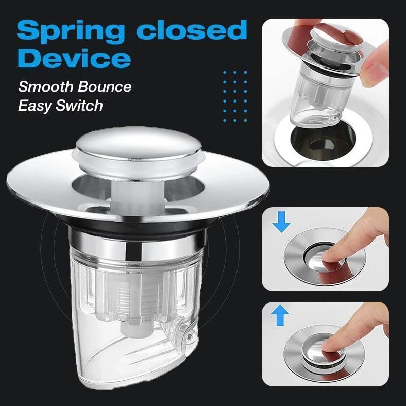 

Выдвижная пробка для раковины с тройной блокировкой, фильтр для слива раковины, уловитель волос, дезодорант, пробка для ванны, кухонная рако...