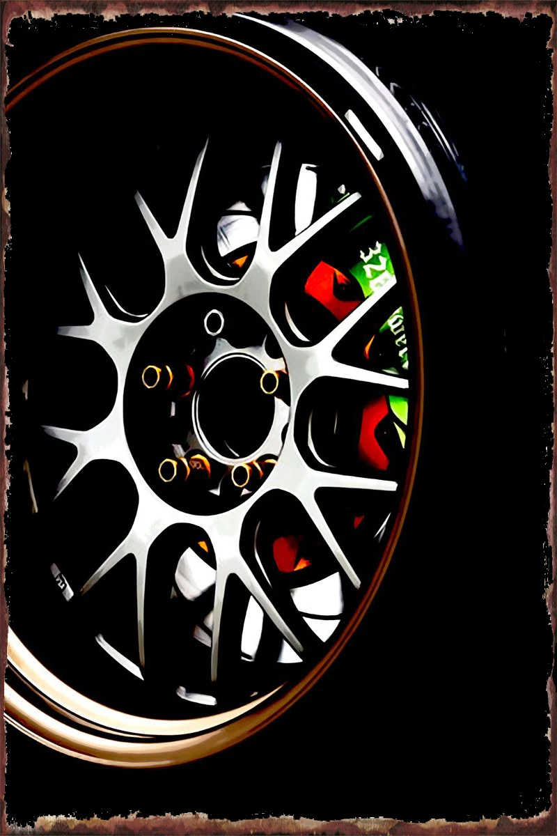 

WHEEL RACING CAR Vintage Metal Sign Tin Sign Tin Plates Wall Decor Room Decoration Retro For Art Cafe Pub Home Club Man Cave