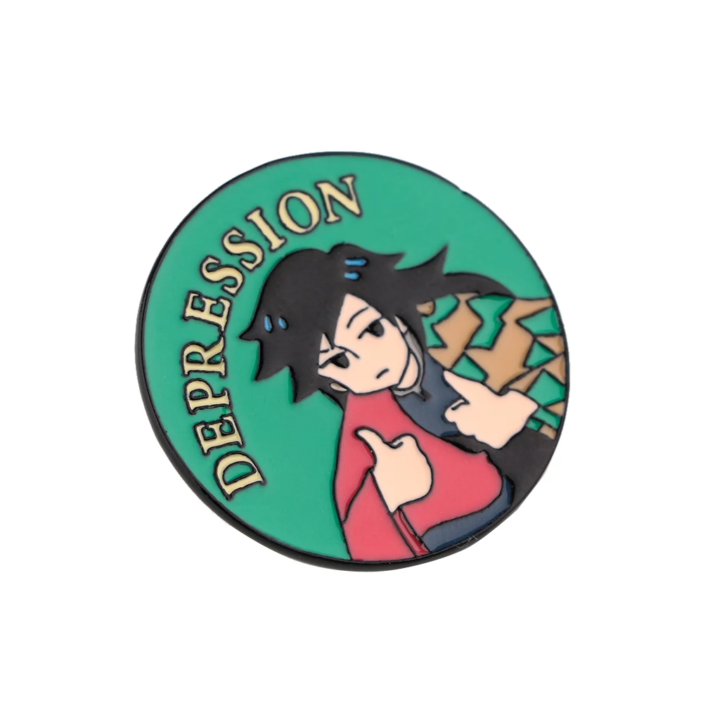 Kimetsu No Yaiba мягкая эмалированная заколка для защиты от депрессии декоративная
