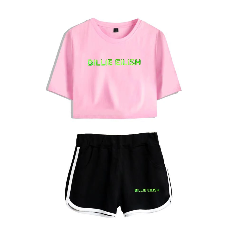 Женский комплект из двух предметов Billie Eilish Harajuku Modis короткий топ с коротким