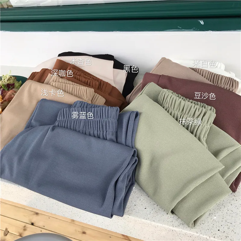 

Широкие брюки с драпировкой, летняя женская одежда в Корейском стиле, универсальная приталенная эластичная талия Ulzzang