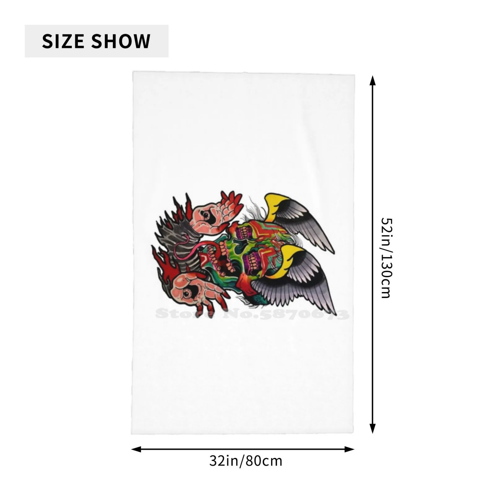 Мягкое полотенце для лица с рисунком в виде черепа монстра дома и улицы красивый