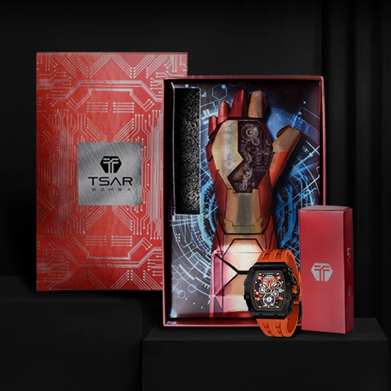 

TSAR BOMBA 2021 New Mens Automatic Watches Tonneau Design Sapphire Stainless Steel Waterproof Mechanical wristWatch Luxury Gift