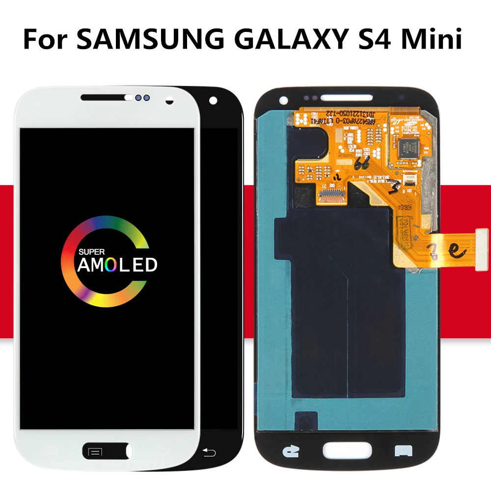 ЖК дисплей Sinbeda с рамкой экран 5 дюйма AMOLED для SAMSUNG GALAXY S4 Mini дигитайзер сенсорного