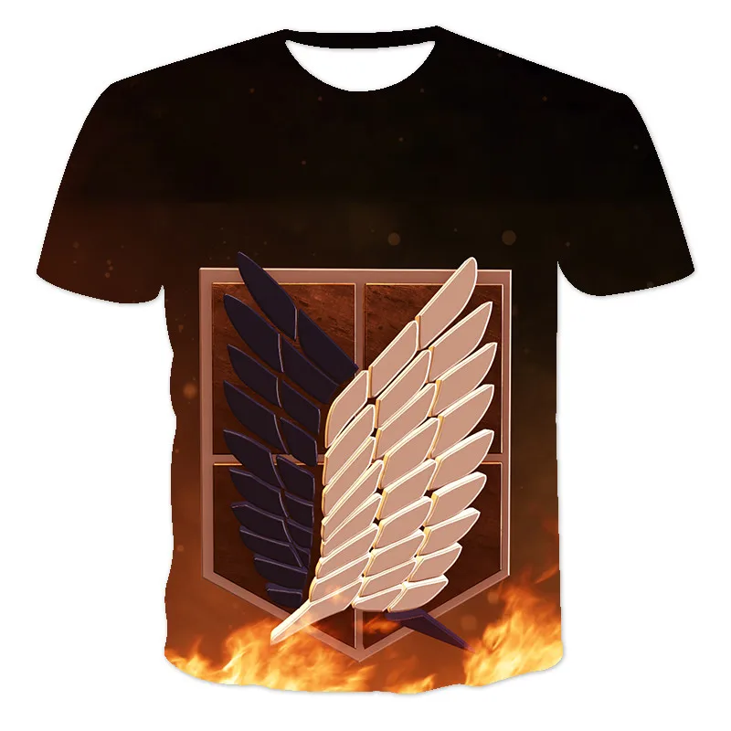 

2021Attack on Giant Japanese Anime T-shirt Boys and Girls Cartoon T-shirt Casual Streetwear T-shirt Couple Top Tee kids Clothing